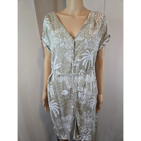 Desmond & Dempsey H&M Linen Blend Belted Tropical Dress XS Resort - Picture 2 of 8